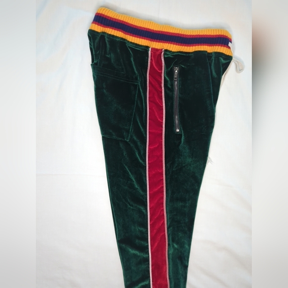 Hudson Outerwear Green Velvet Women's Track Pants Size Small 100% Polyester - Picture 3 of 13